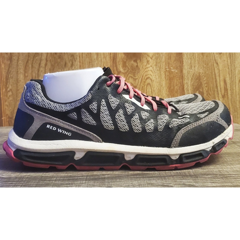 Red Wing Safety Toe Work Shoes Women's‎ Size 10 Black Gray Pink Slip Resistant